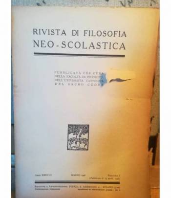 Rivista di filosofia neo-scolastica. Anno XXXVIII. Marzo 1946. I.